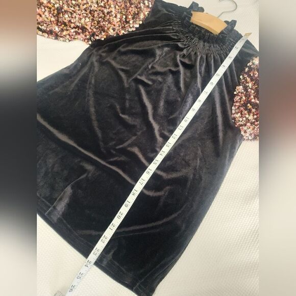 Sugarlips NWOT Michelle velvet and sequined pop sleeves mock neck blouse - Picture 9 of 16